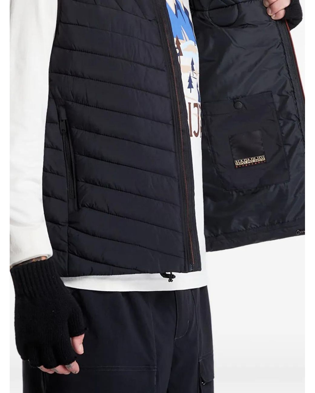 Napapijri Blue Lapaz Quilted Gilet for men