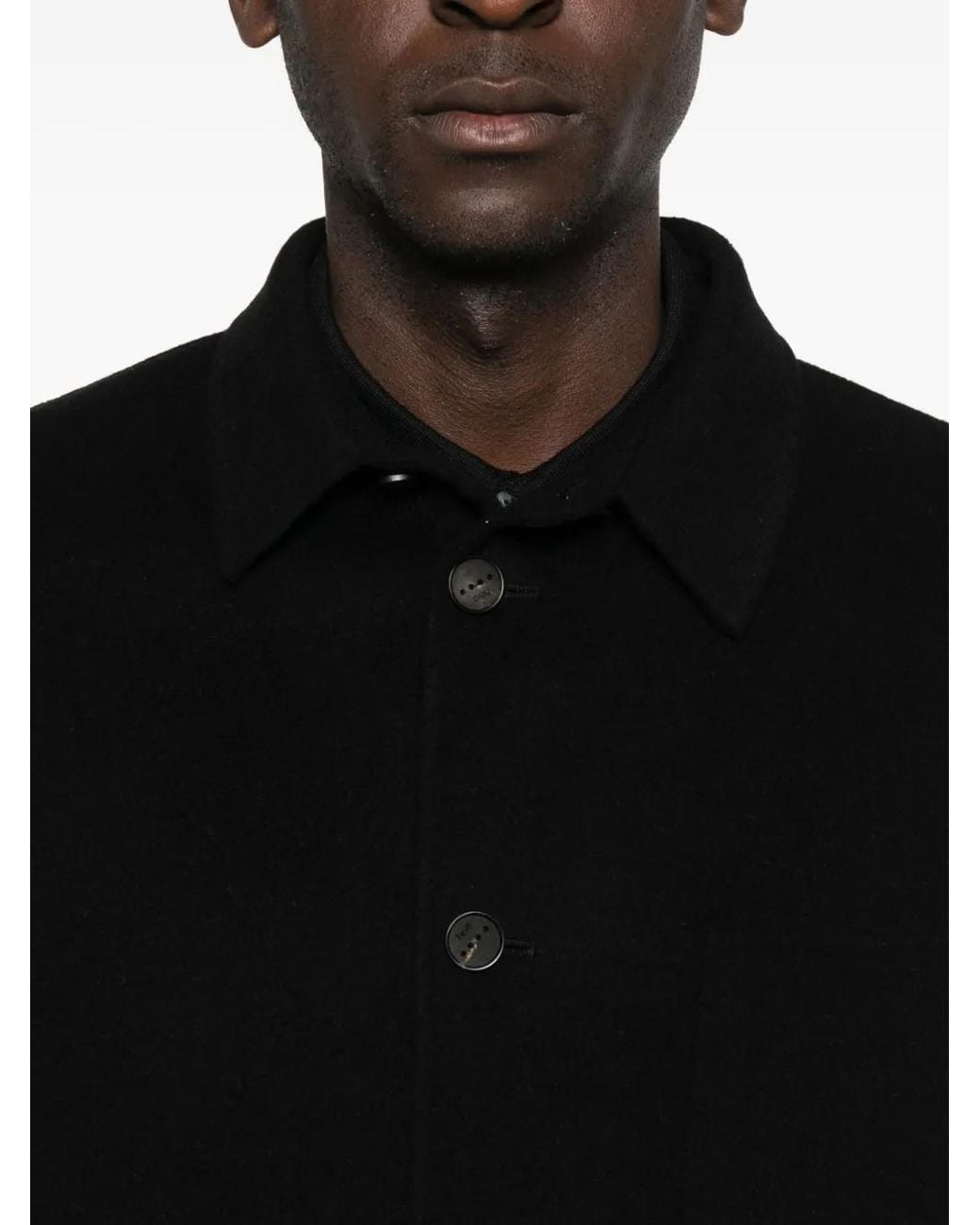 Hevò Button-Down Shirtjack in het Black voor heren