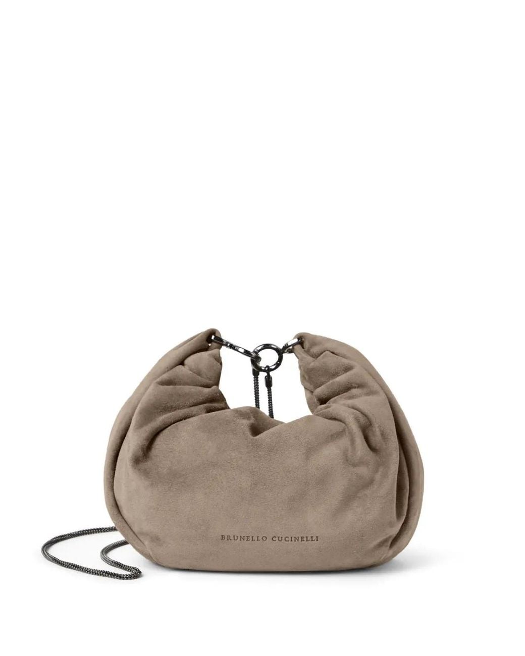 Brunello Cucinelli Natural Debossed-Logo Cross Body Bag