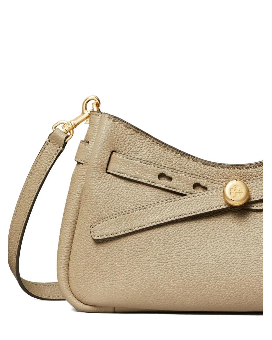 Tory Burch Natural Romy Zip Top Crossbody Bag