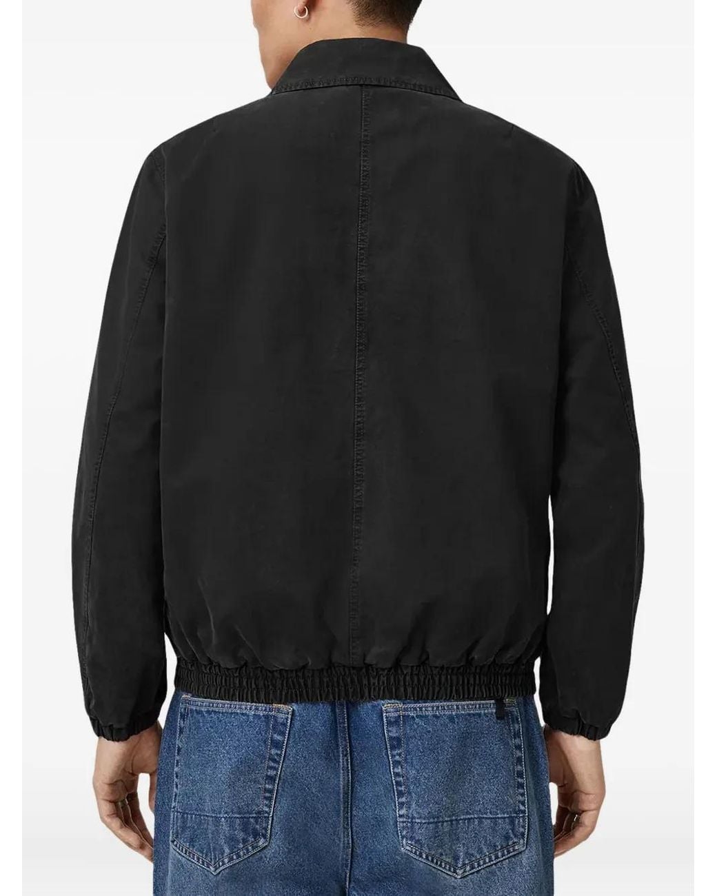 AllSaints Black Holman Ramskull Zip-Up Jacket for men