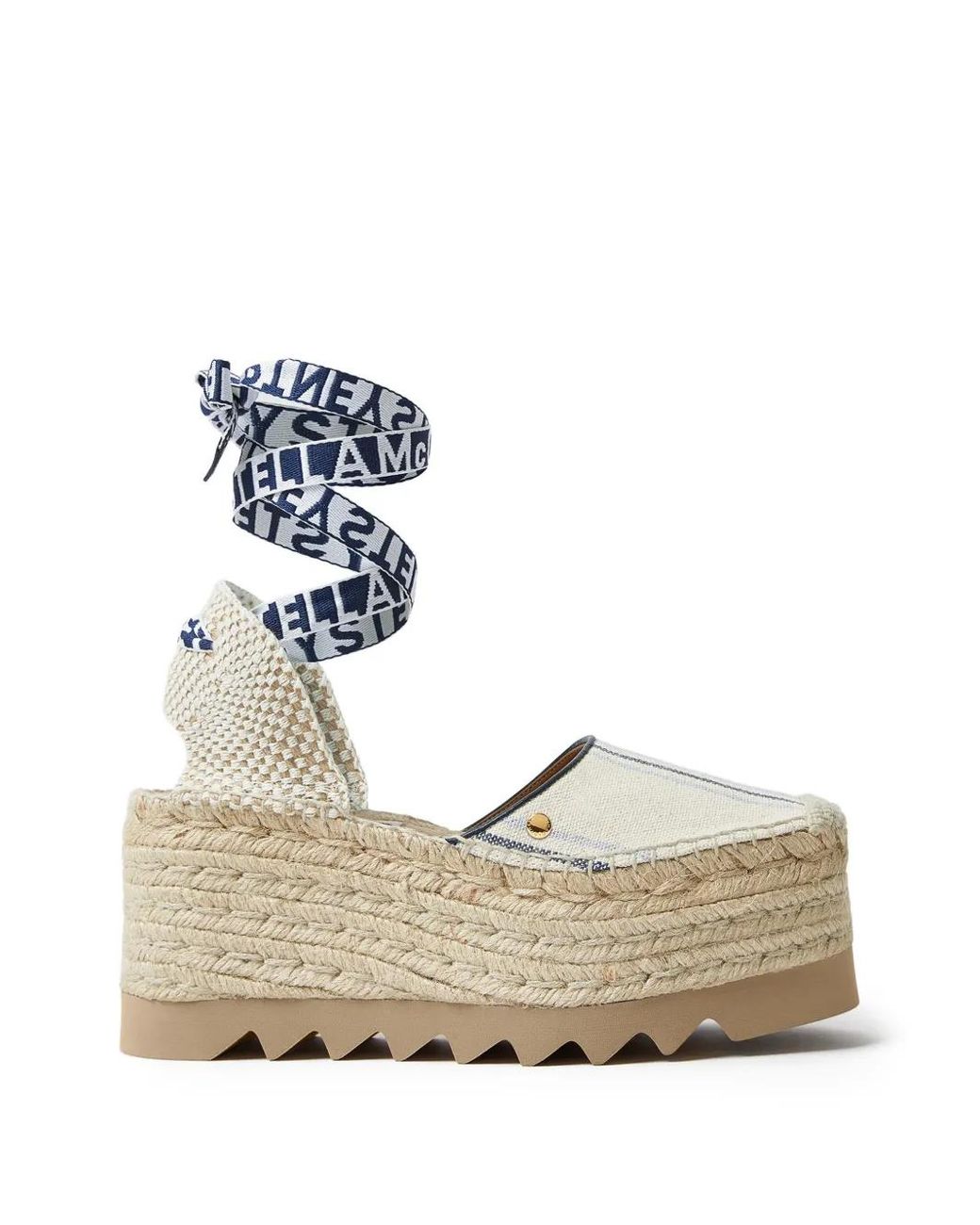 Stella McCartney Metallic Gaia Striped Espadrilles