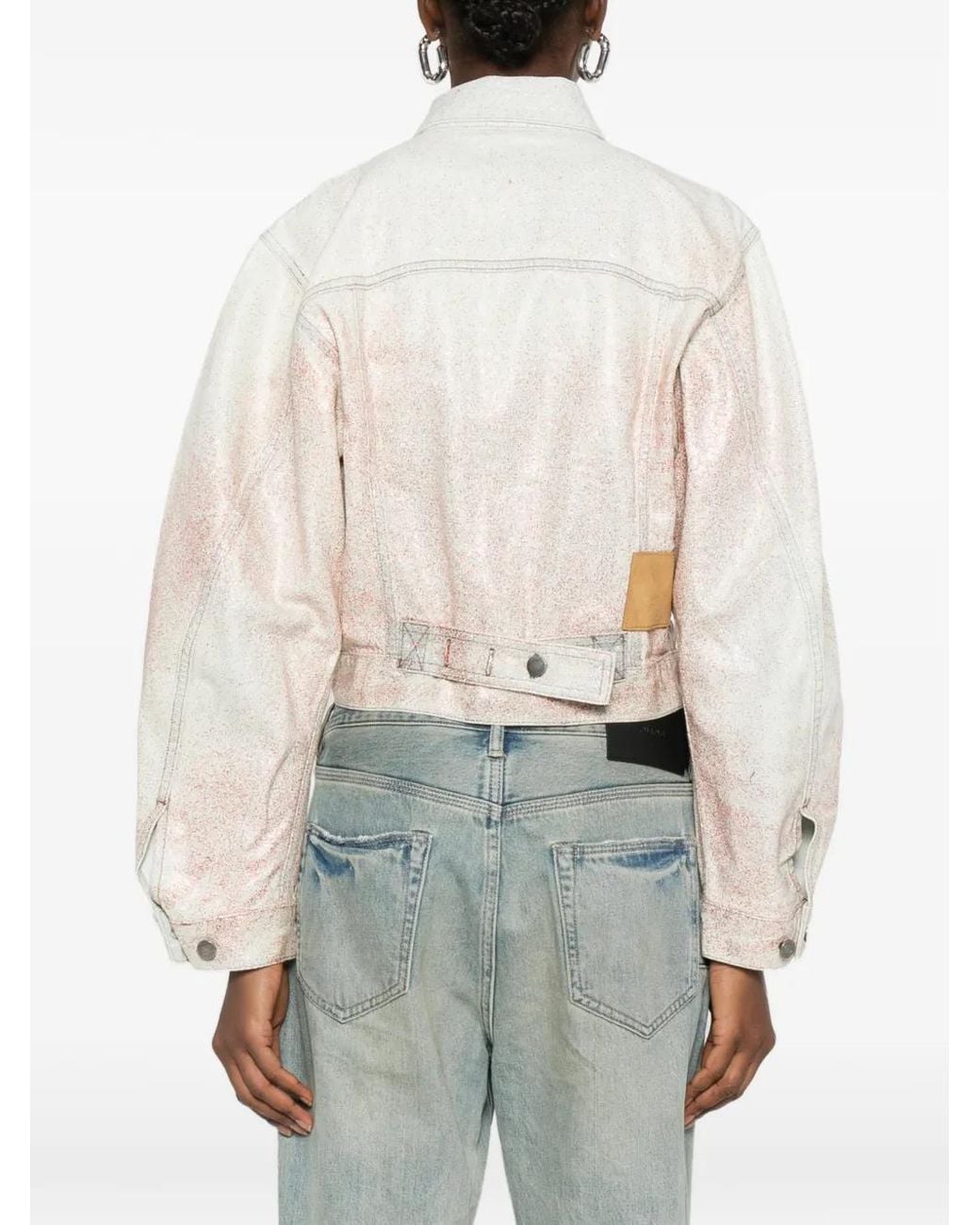 Haikure White Pocket Buttoned Jacket