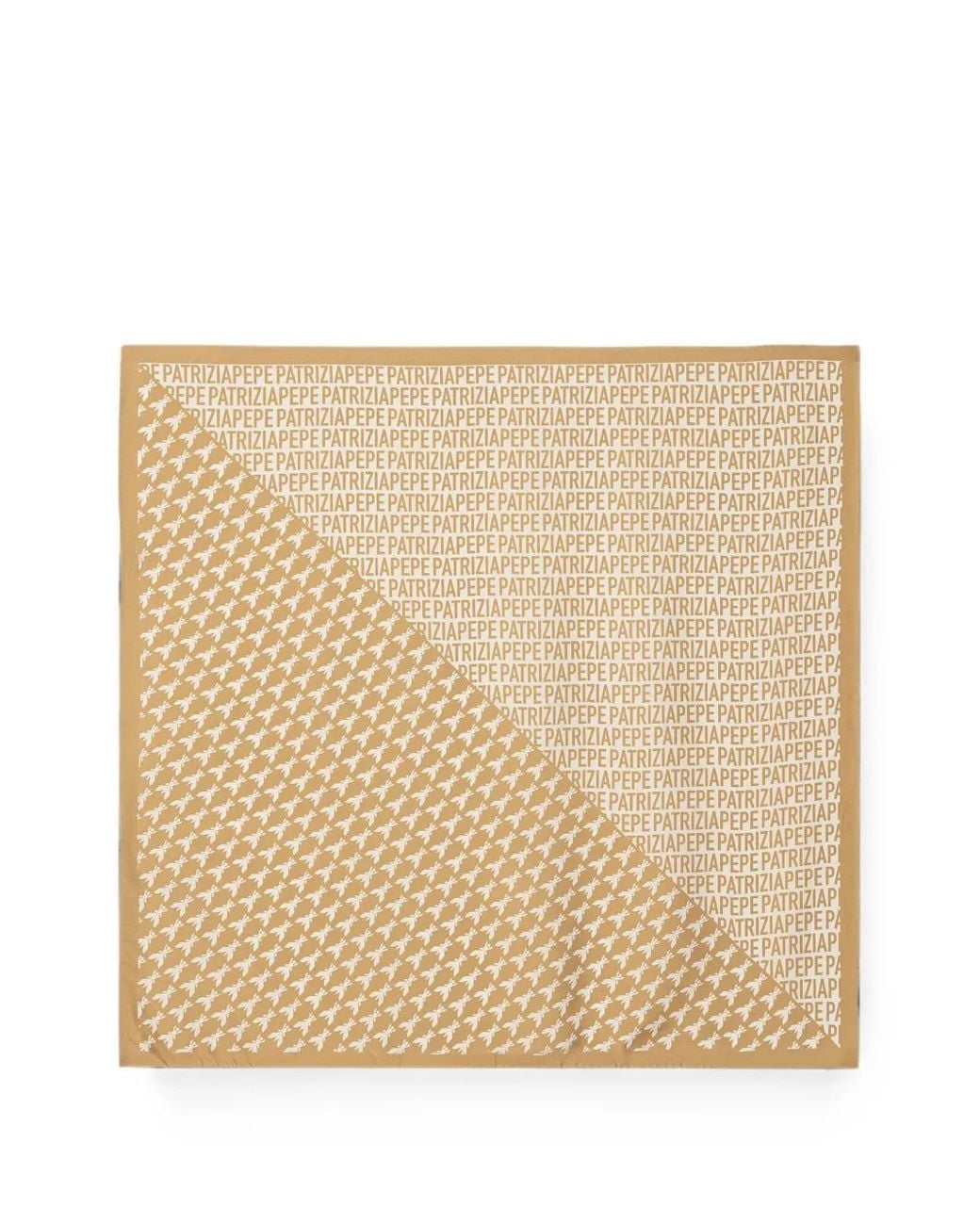 Patrizia Pepe Natural Foulard En Soie À Logo Imprimé