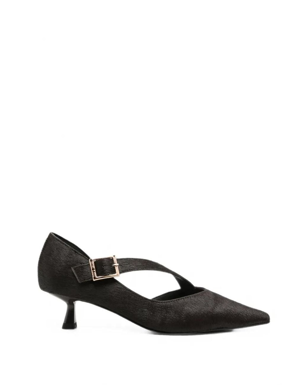Bibi Lou Black Buckle-Fastening Pointed-Toe Pumps
