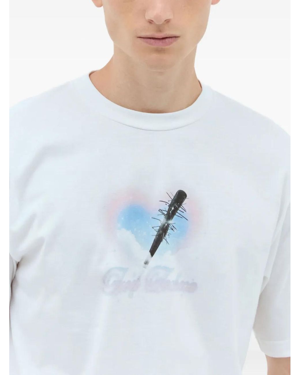 Ice & Techno Blue Nail Bat Graphic-Print T-Shirt for men