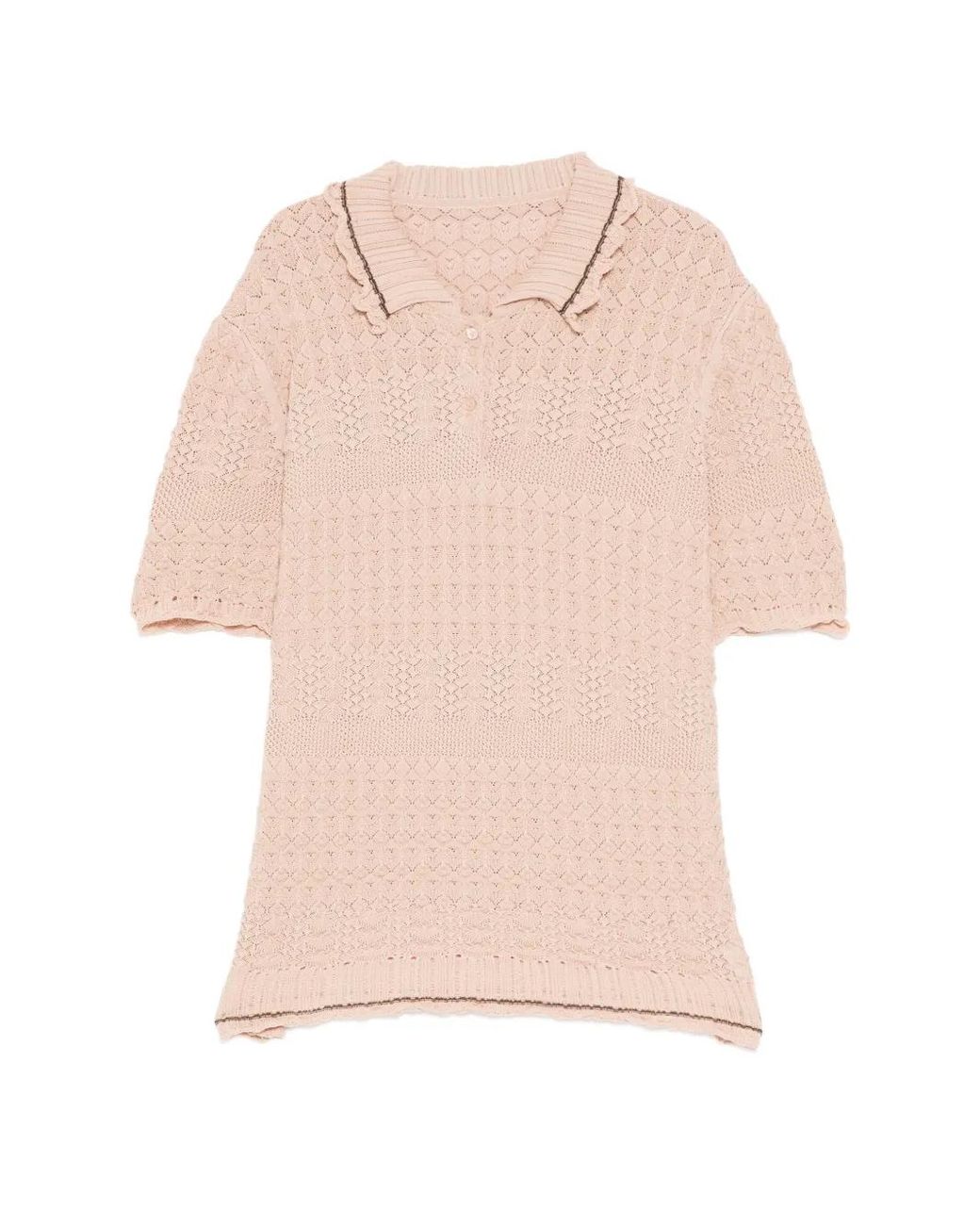 JNBY Pink Artistic Polo Shirt