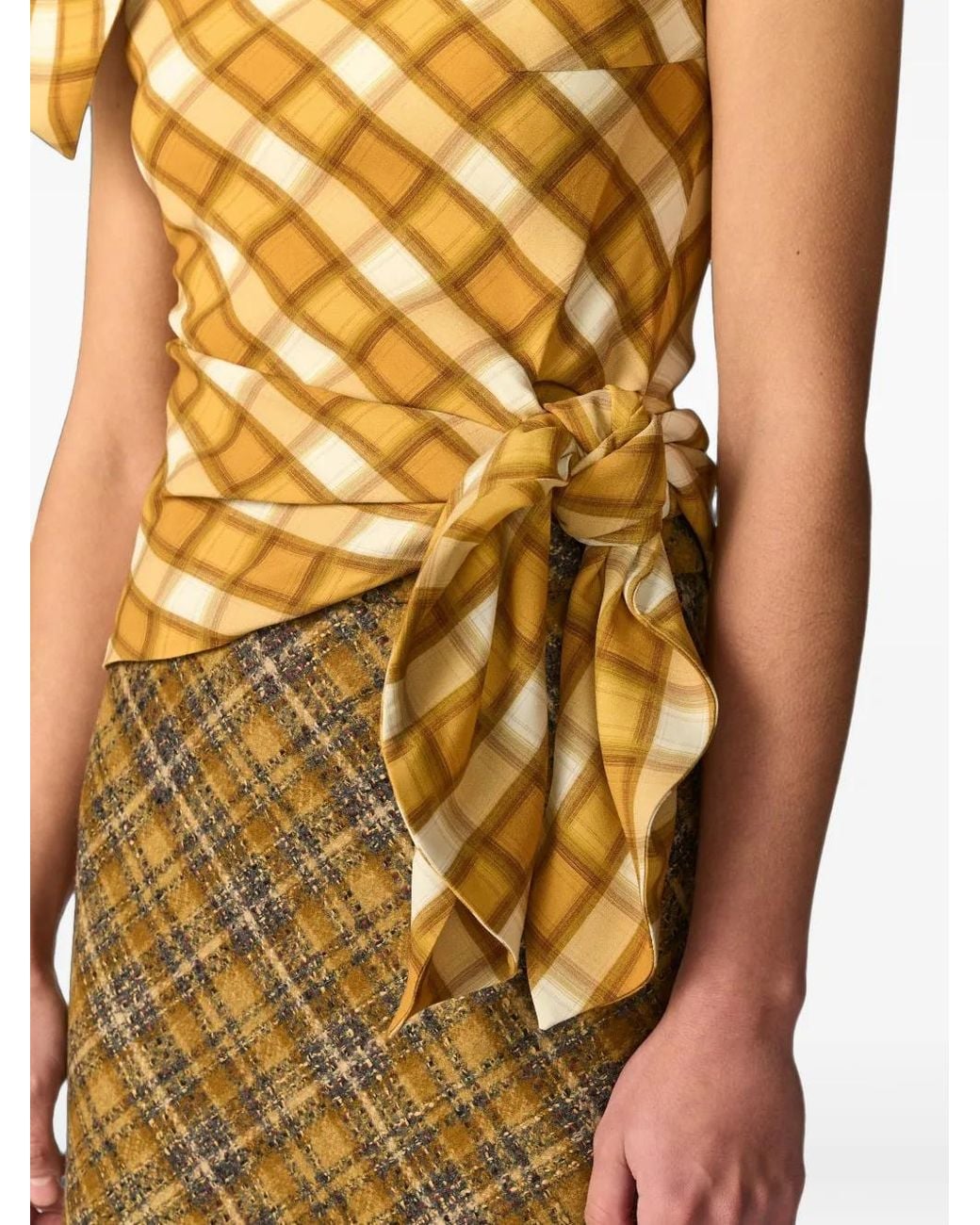 Monse Natural Asymmetric Tweed Skirt