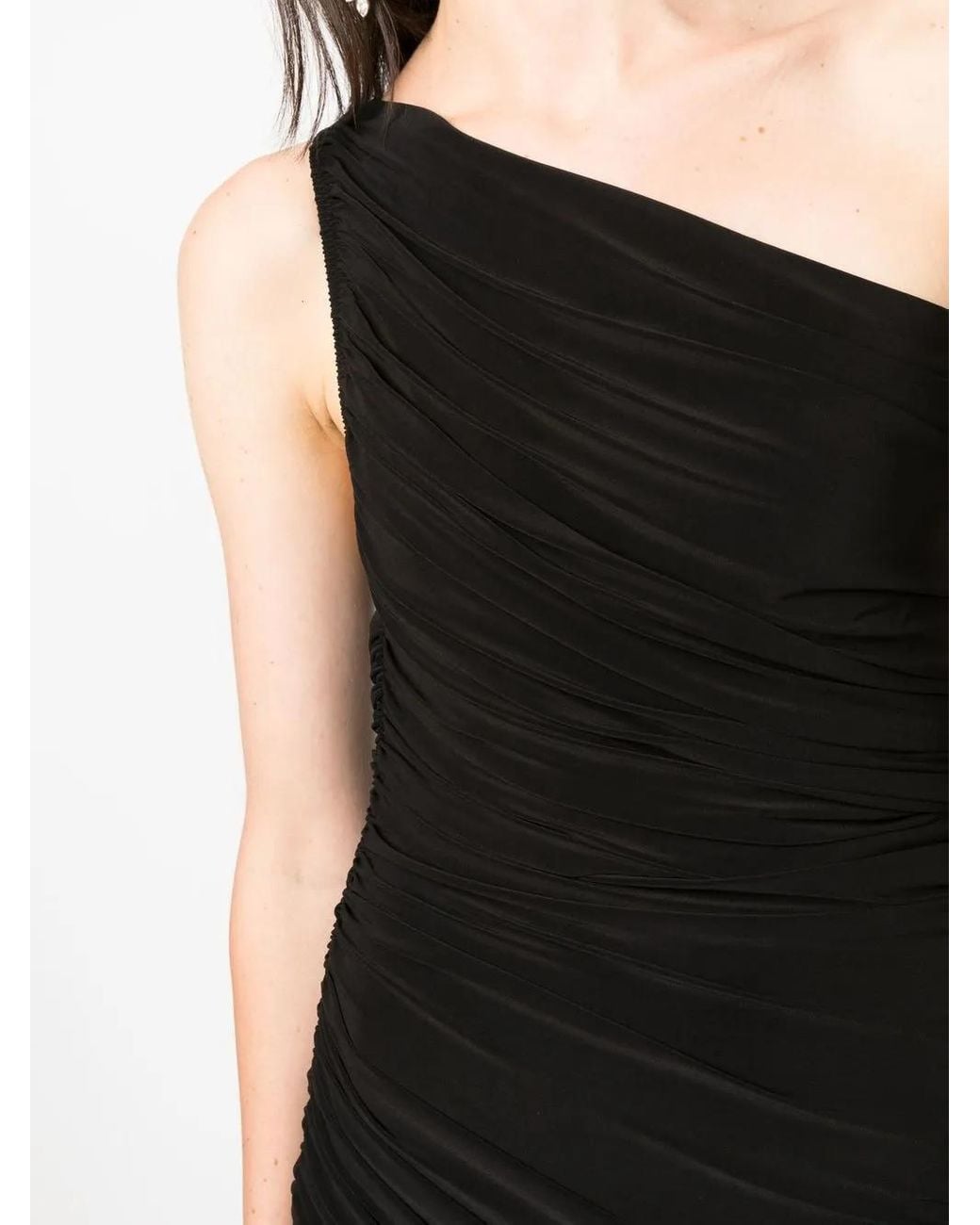 Norma Kamali Black Diana One-shoulder Stretch-woven Maxi Dress