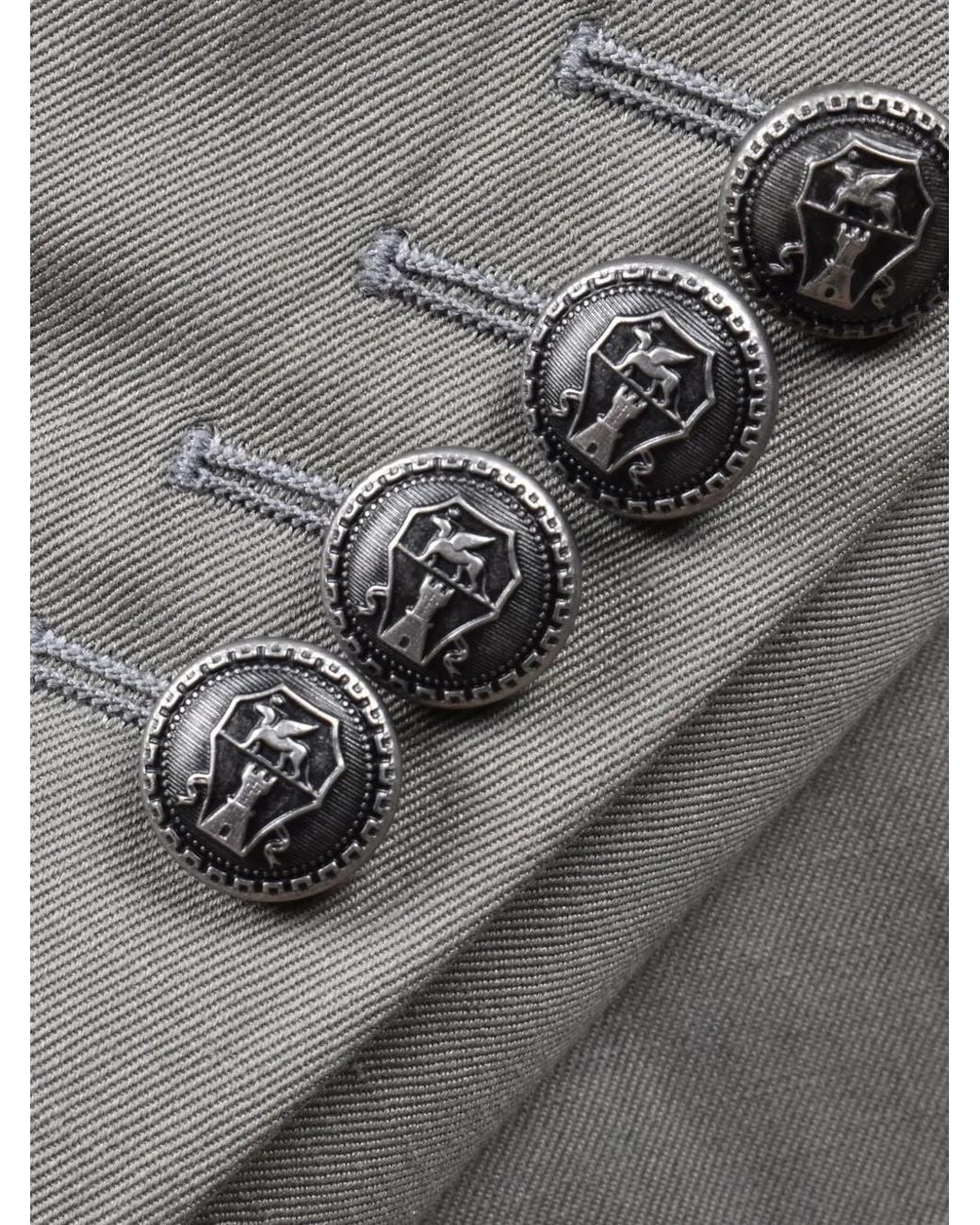 Brunello Cucinelli Gray Double-Breasted Peak-Lapel Suit for men