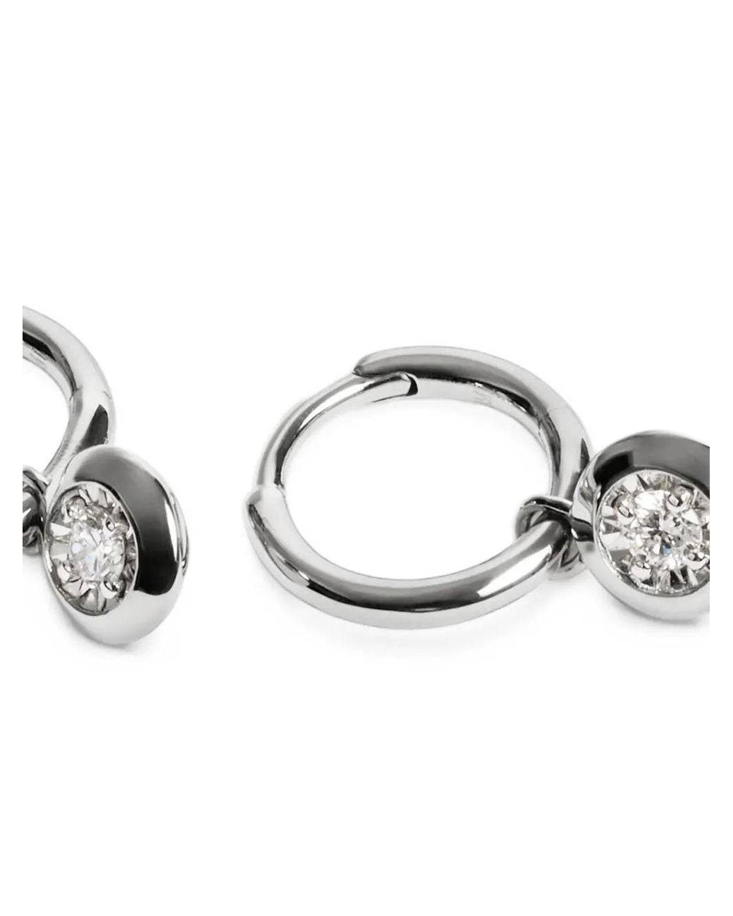 Monica Vinader White Round Diamond Huggie Earrings