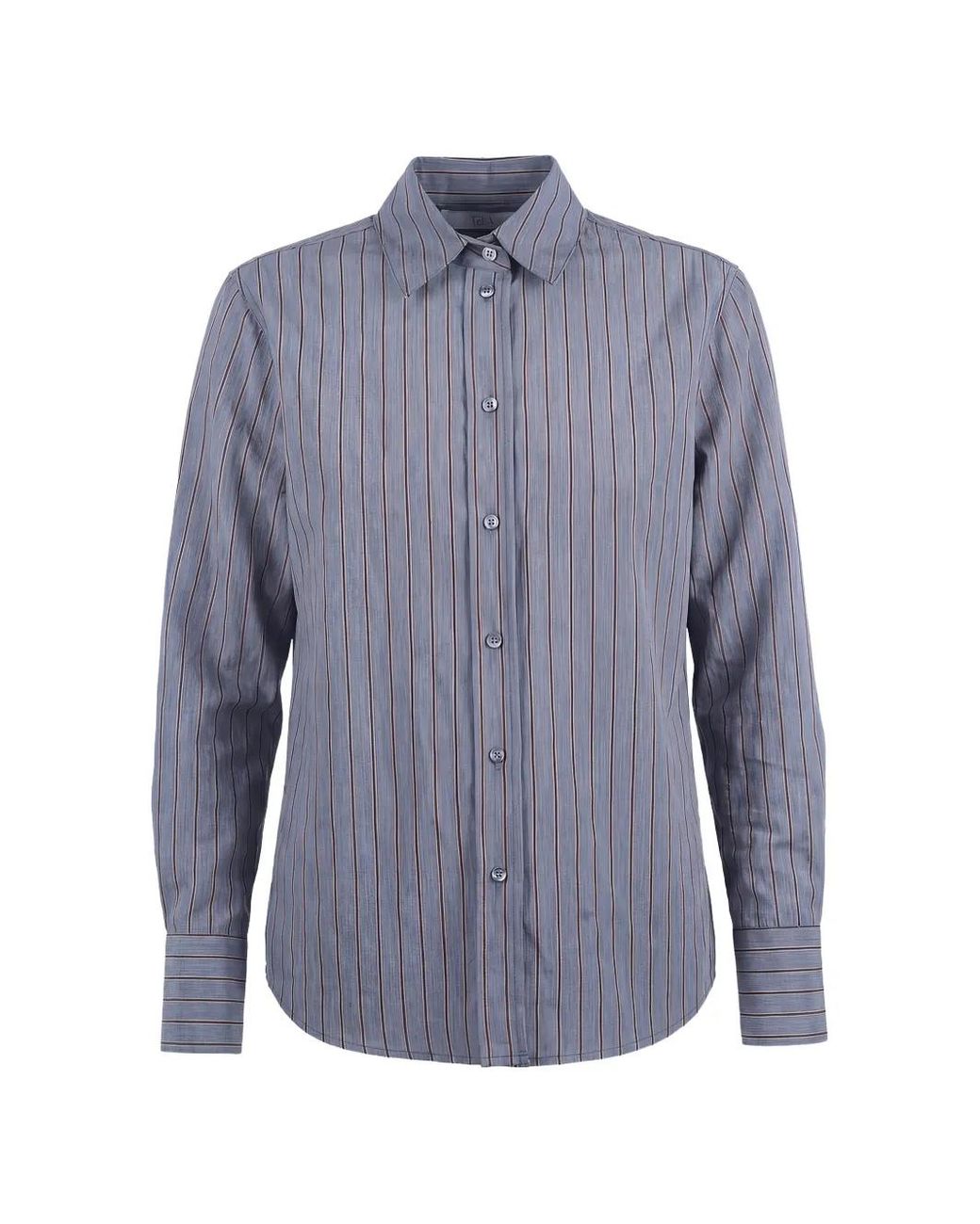Tela Blue Vertical-Stripe Shirt