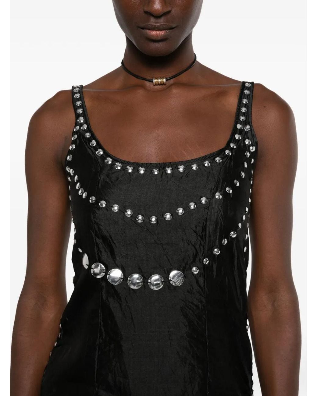 GIMAGUAS Black Claude Studded Mini Dress