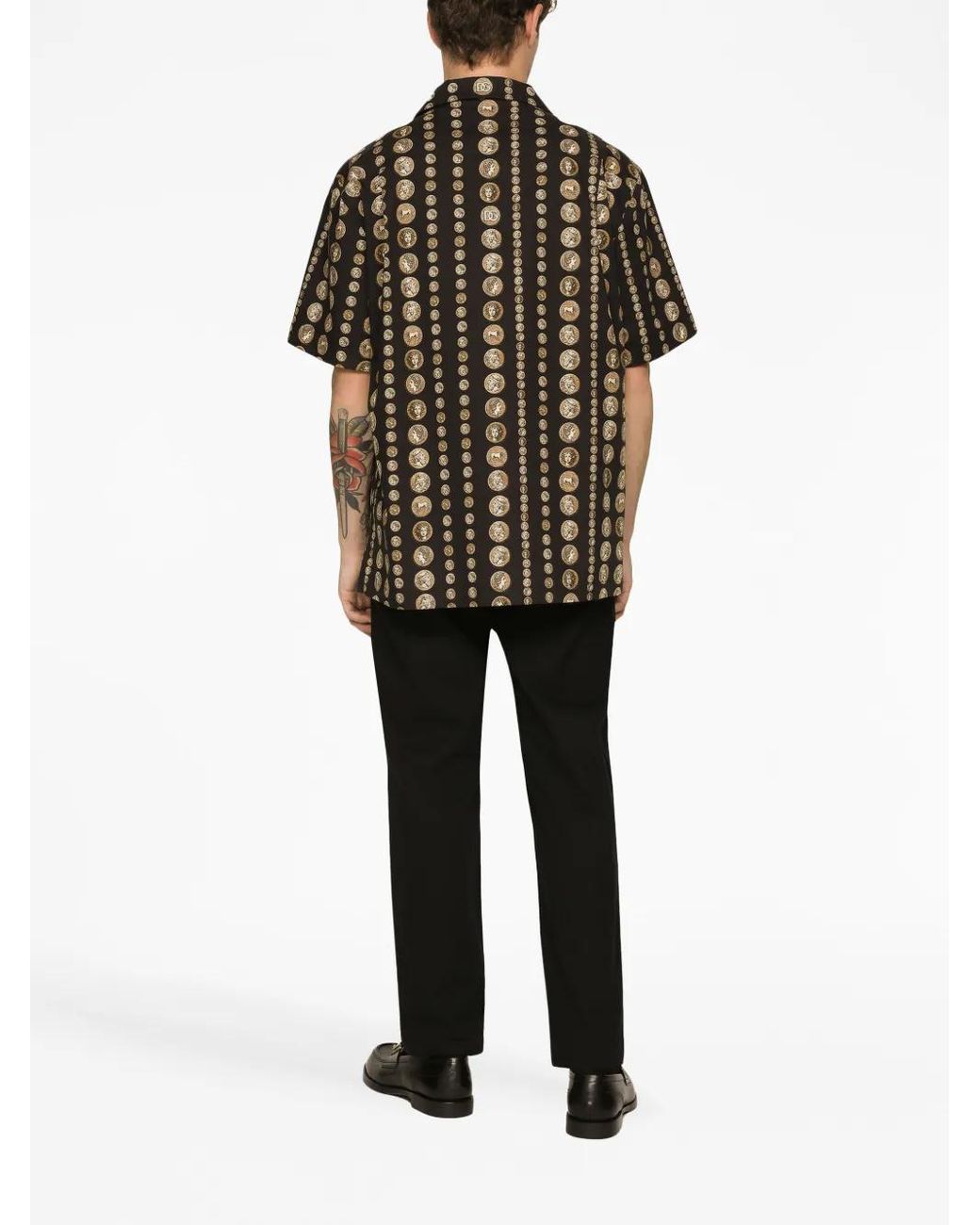 Dolce & Gabbana Black Front-Fastening Straight-Leg Trousers for men