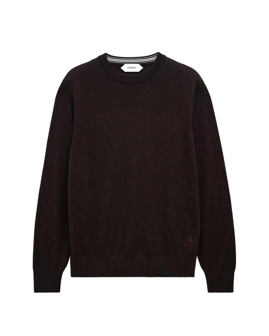 Pringle of Scotland Black Crew Neck Merino Wool Sweater for men