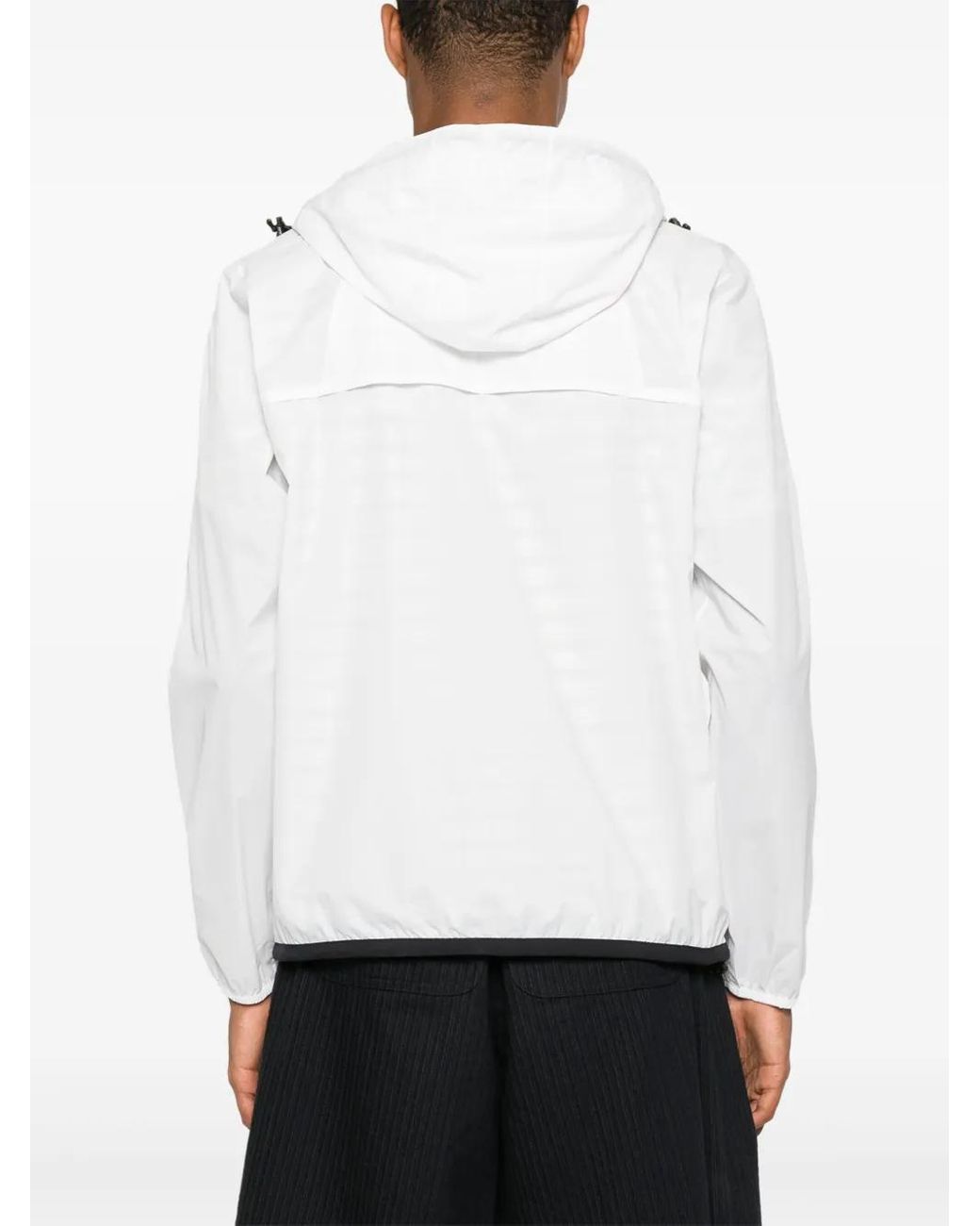 COMME DES GARÇONS PLAY White K-Way Full Zip Jacket Emblem