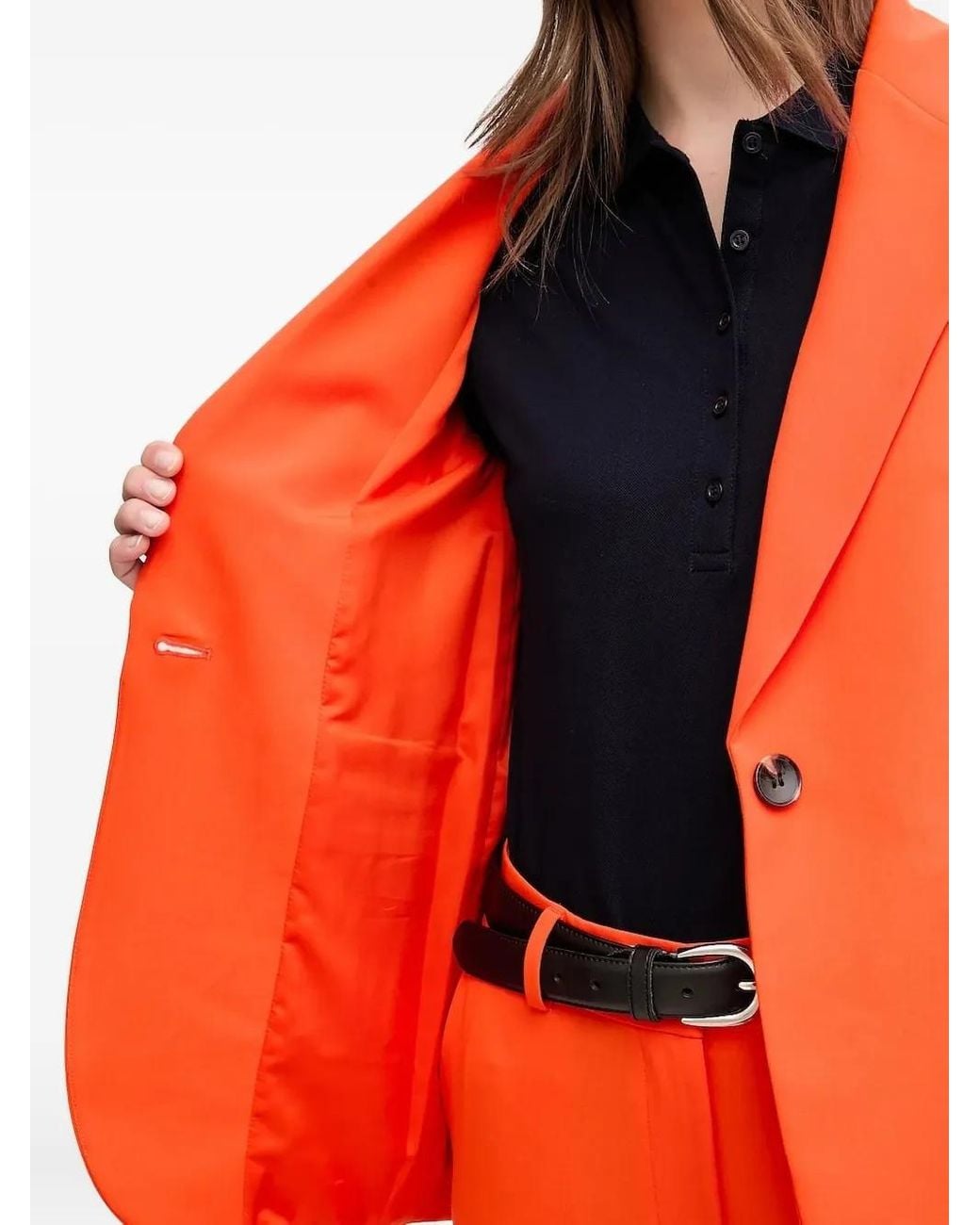 Sisley Orange Single-Button Blazer