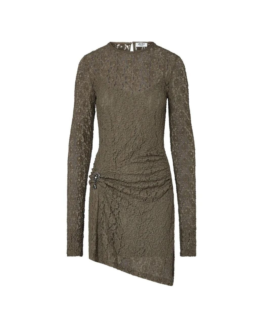 Liu Jo Gray Short Lace Dress