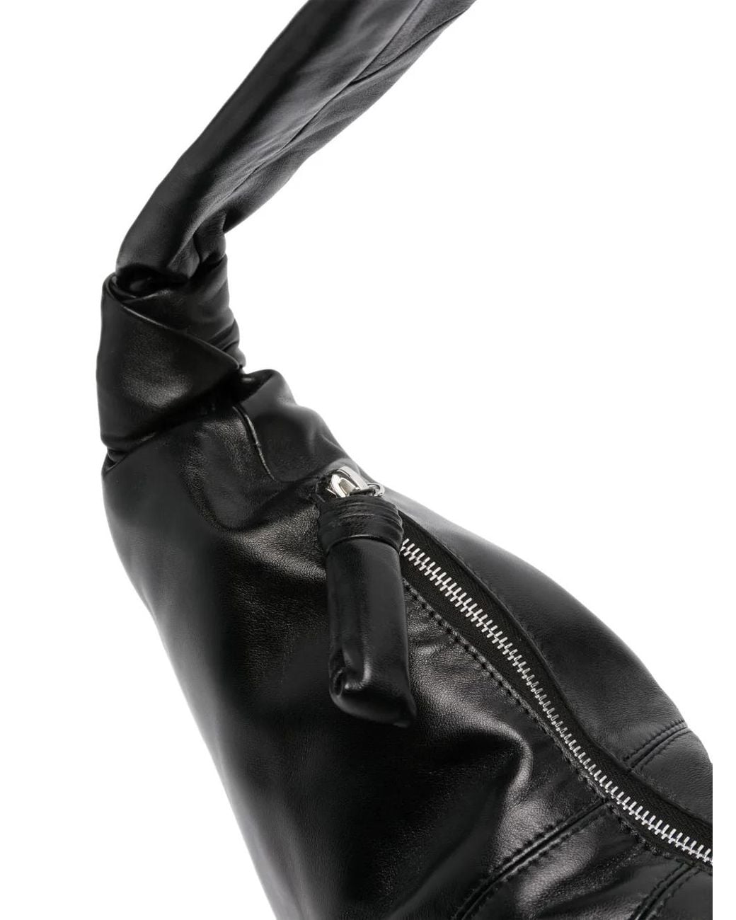 Lemaire Black Large Croissant Leather Shoulder Bag for men