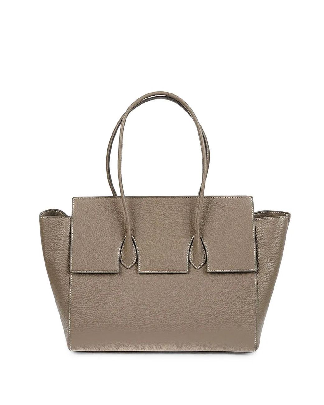 ROUNN Natural Felice Grained-Leather Tote Bag