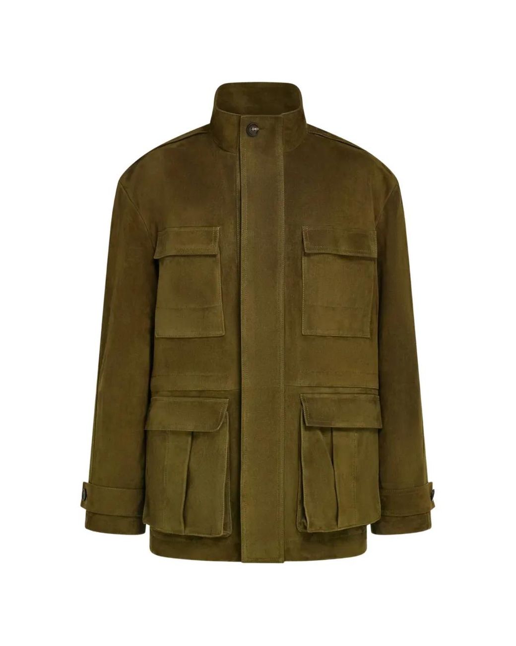 Ferragamo Green Suede Safari Jacket for men