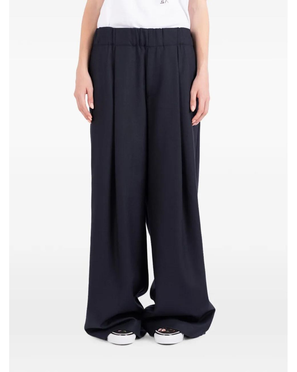 Societe Anonyme Blue Pantalon Ample Gatsby À Design Plissé