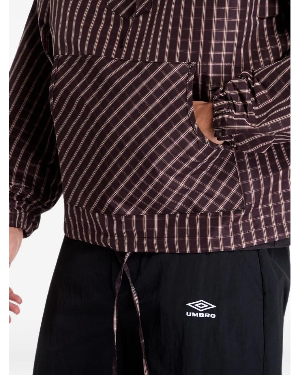 Umbro Red Check Masked Hoodie for men