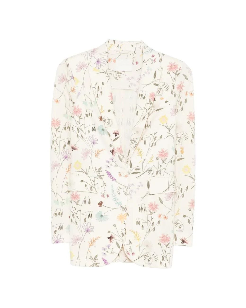 Circolo 1901 White Floral-Print Blazer