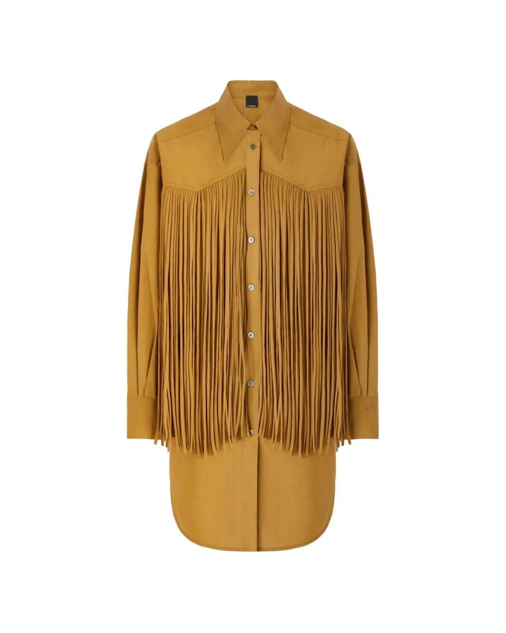 Pinko Natural Fringe Cotton Mini Dress