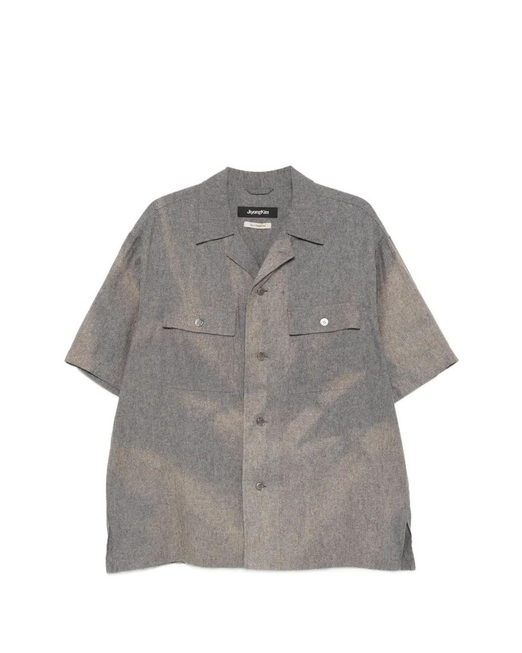 JiyongKim Gray Chemise À Manches Courtes for men