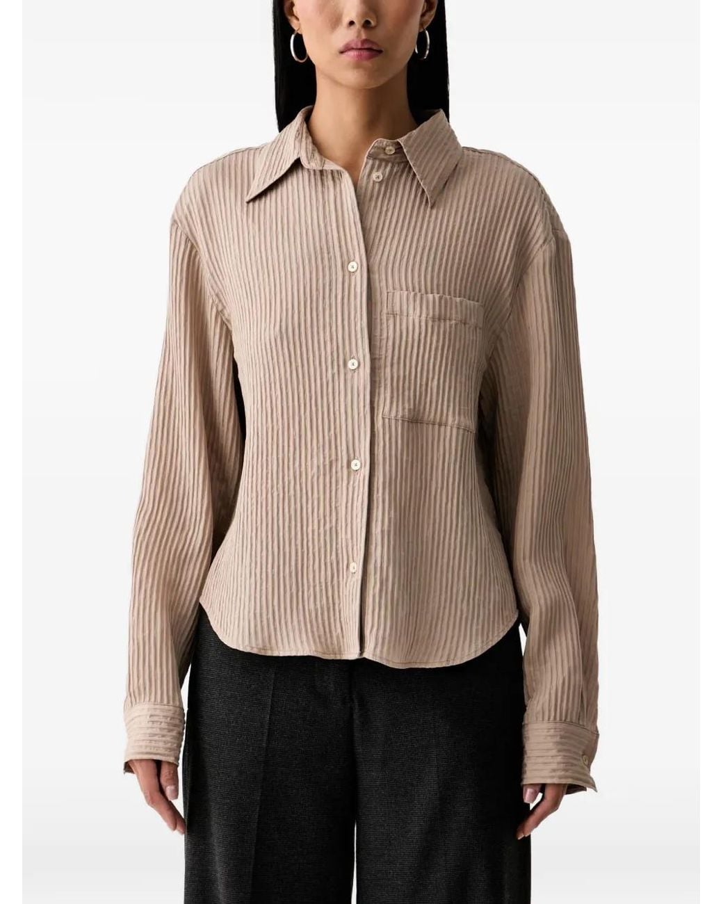 Marc O' Polo Natural Striped Button-Up Shirt