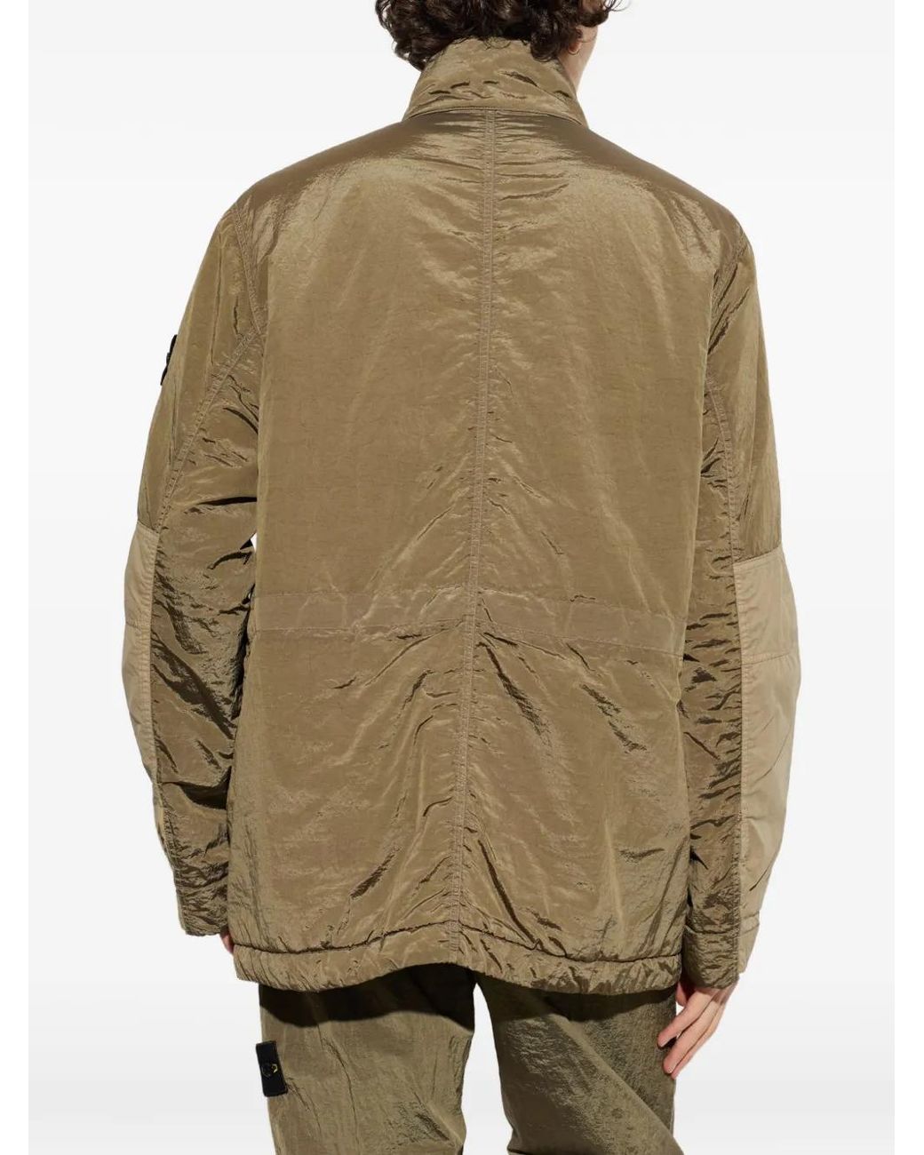 Stone Island Natural Logo-Patch Military Jacket for men