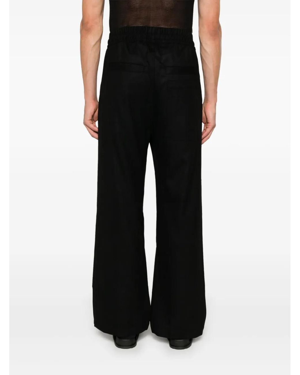 Thom Krom Black Low-Crotch Drawstring Track Pants for men