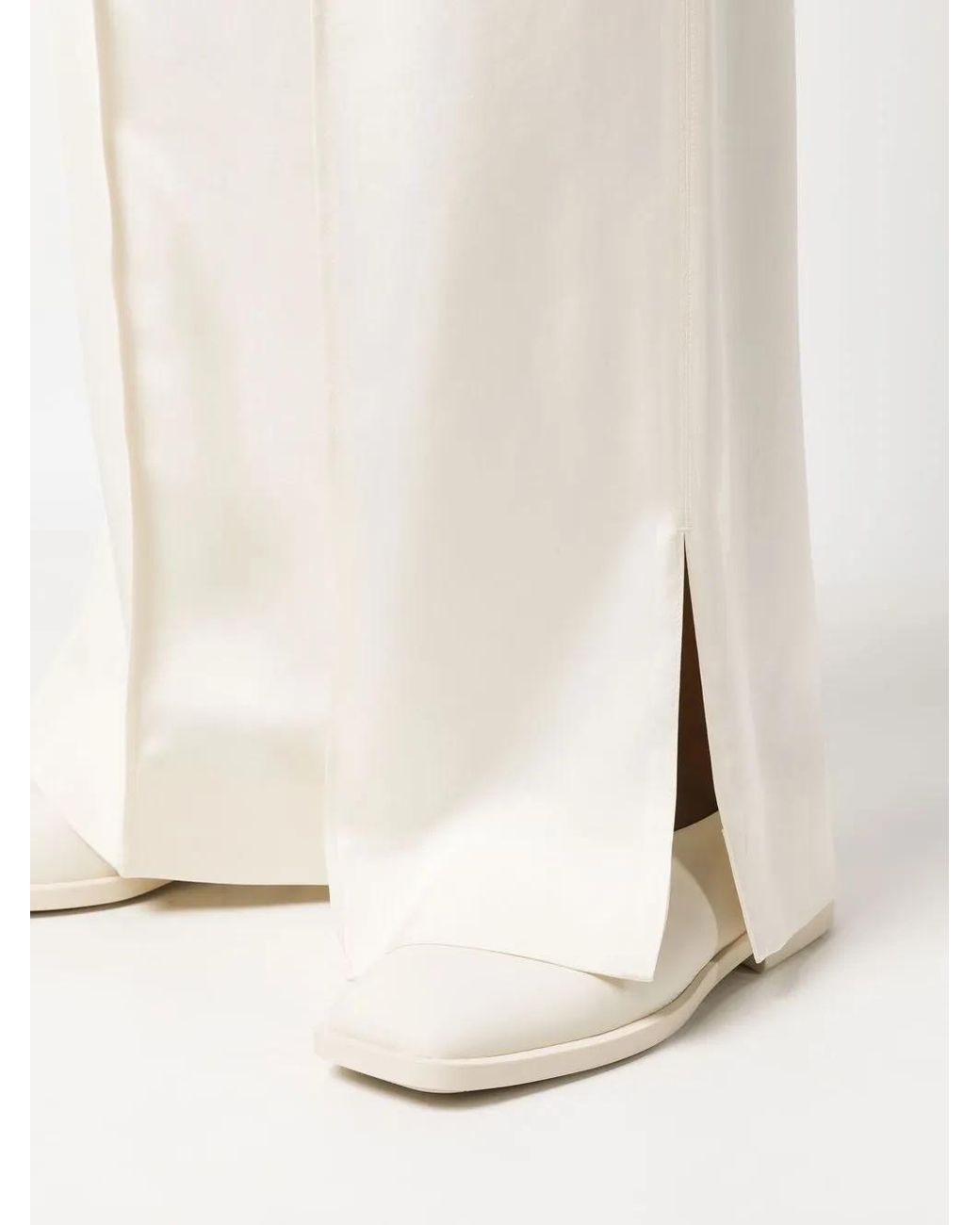 Jil Sander White Wide Leg Viscose Trousers
