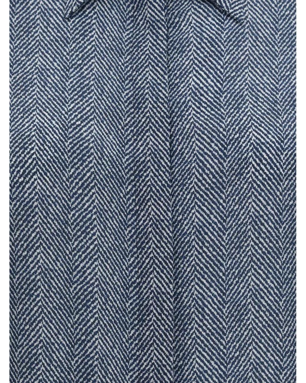 Sara Roka Blue Becka Herringbone Shirt
