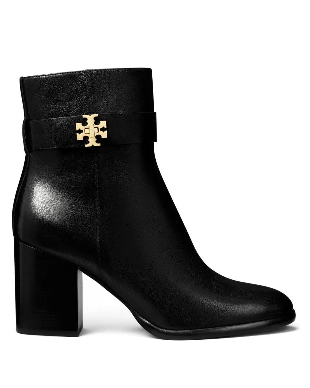 Tory Burch Black 80 Mm T-Lock Heeled Ankle Boots (Perfect) Boots