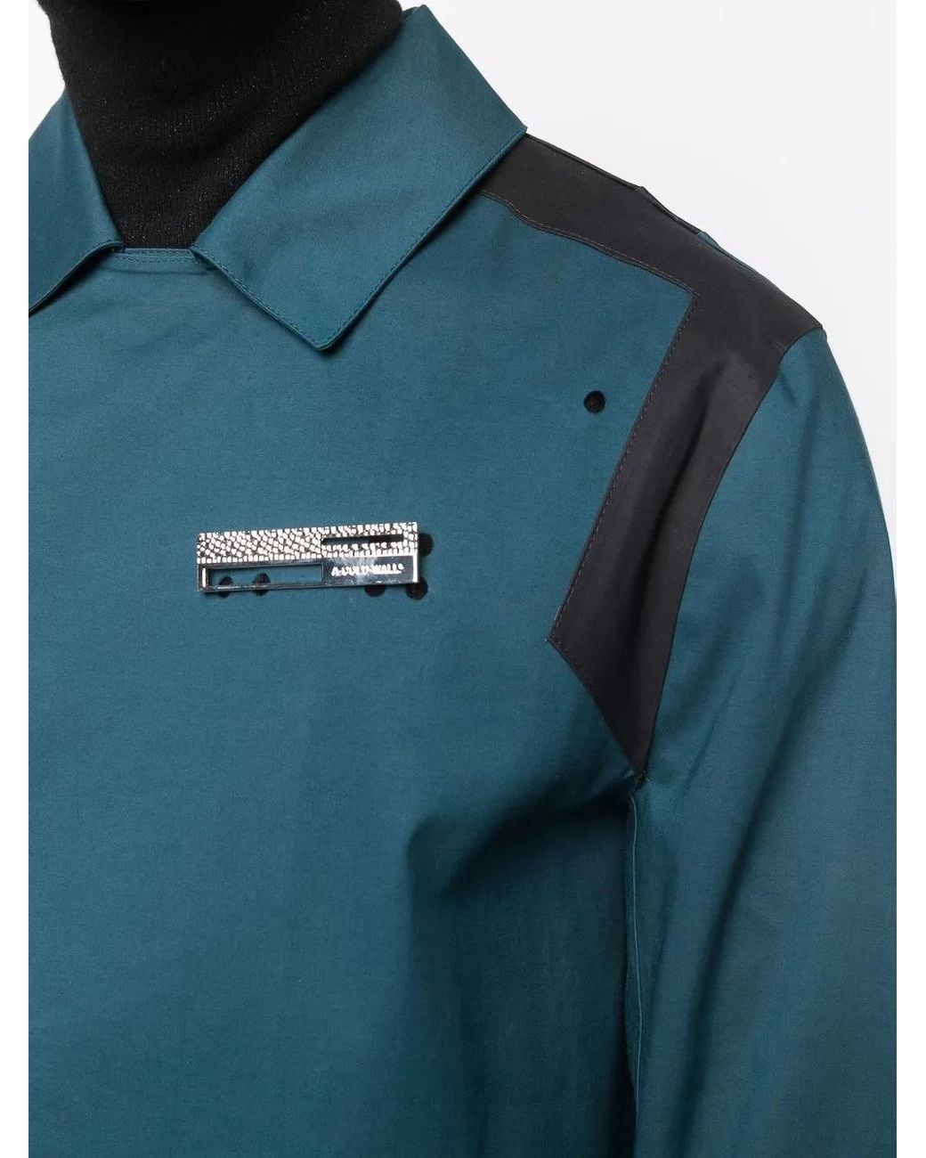 A_COLD_WALL* Blue Logo-Badge Longline Trench Coat for men