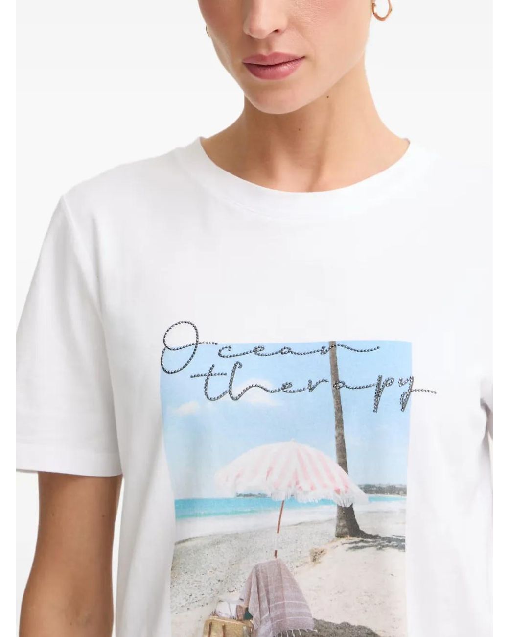 MARC AUREL White T-Shirt À Imprimé Graphique
