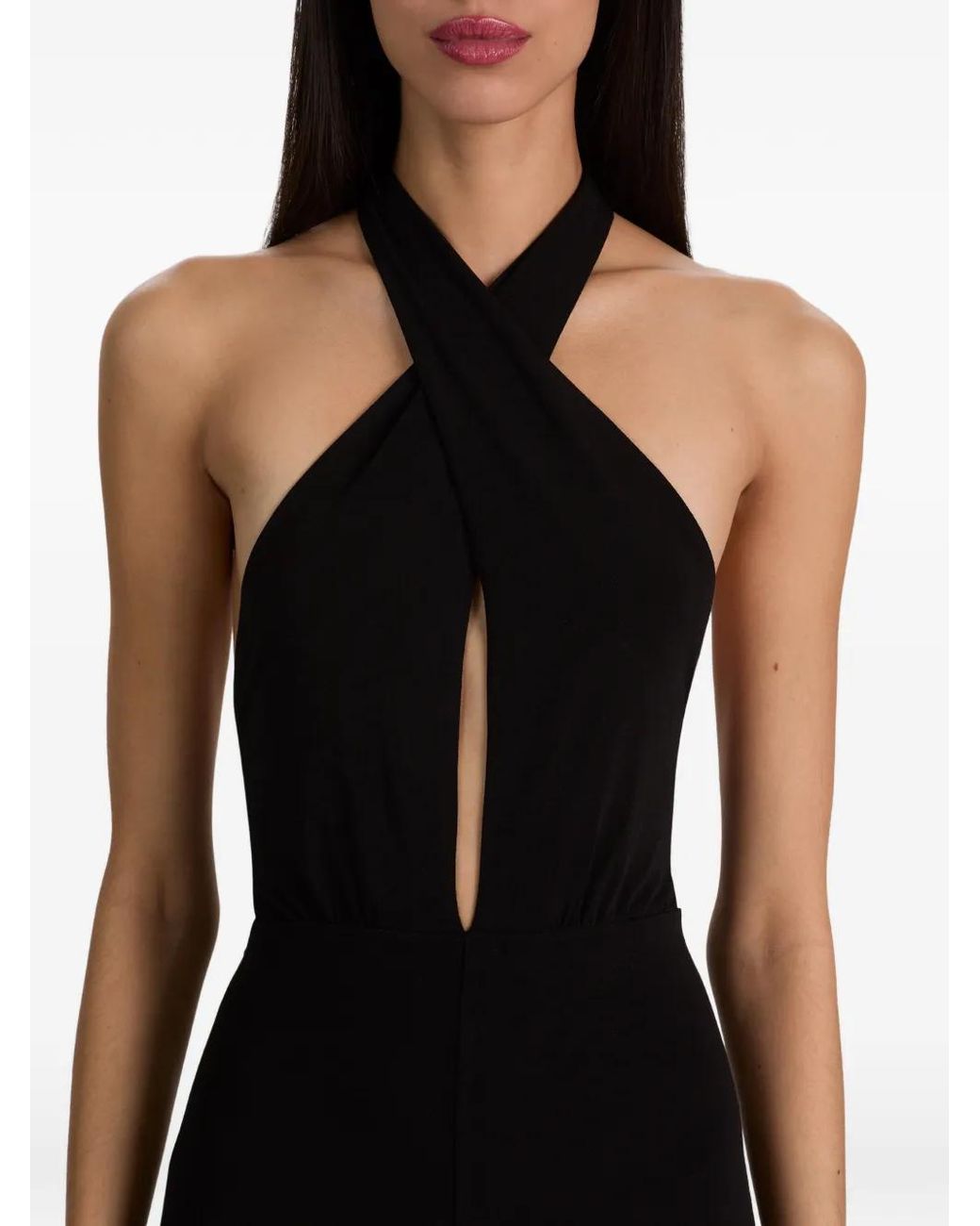 Alice + Olivia Black Evelina Halter Jumpsuit