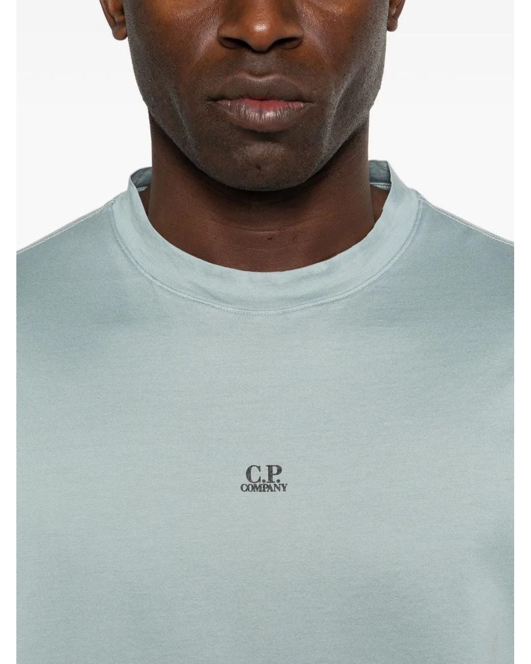 C P Company Blue Mercerized Jersey 70/2 Gasato Short-Sleeve T-Shirt for men