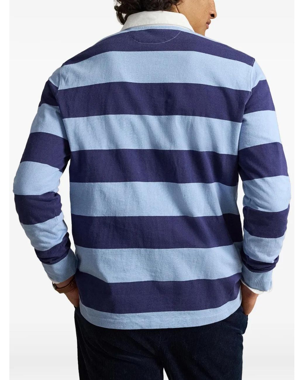 Polo Ralph Lauren Blue Polo De Rugby À Rayures for men