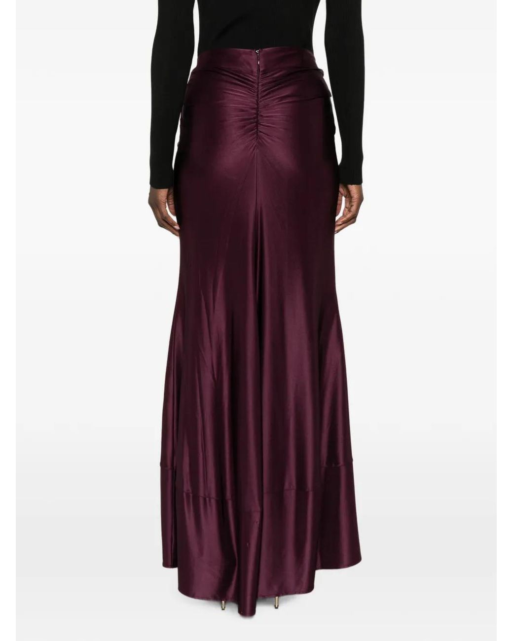 Rabanne Maxi-Rok Met Ringdetail in het Purple