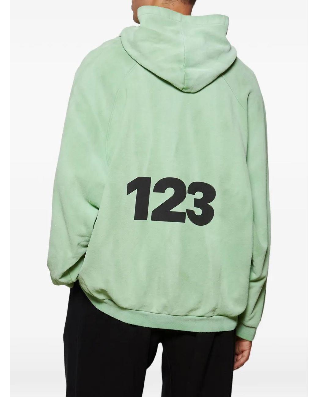 RRR123 Green Graphic-Print Hoodie for men