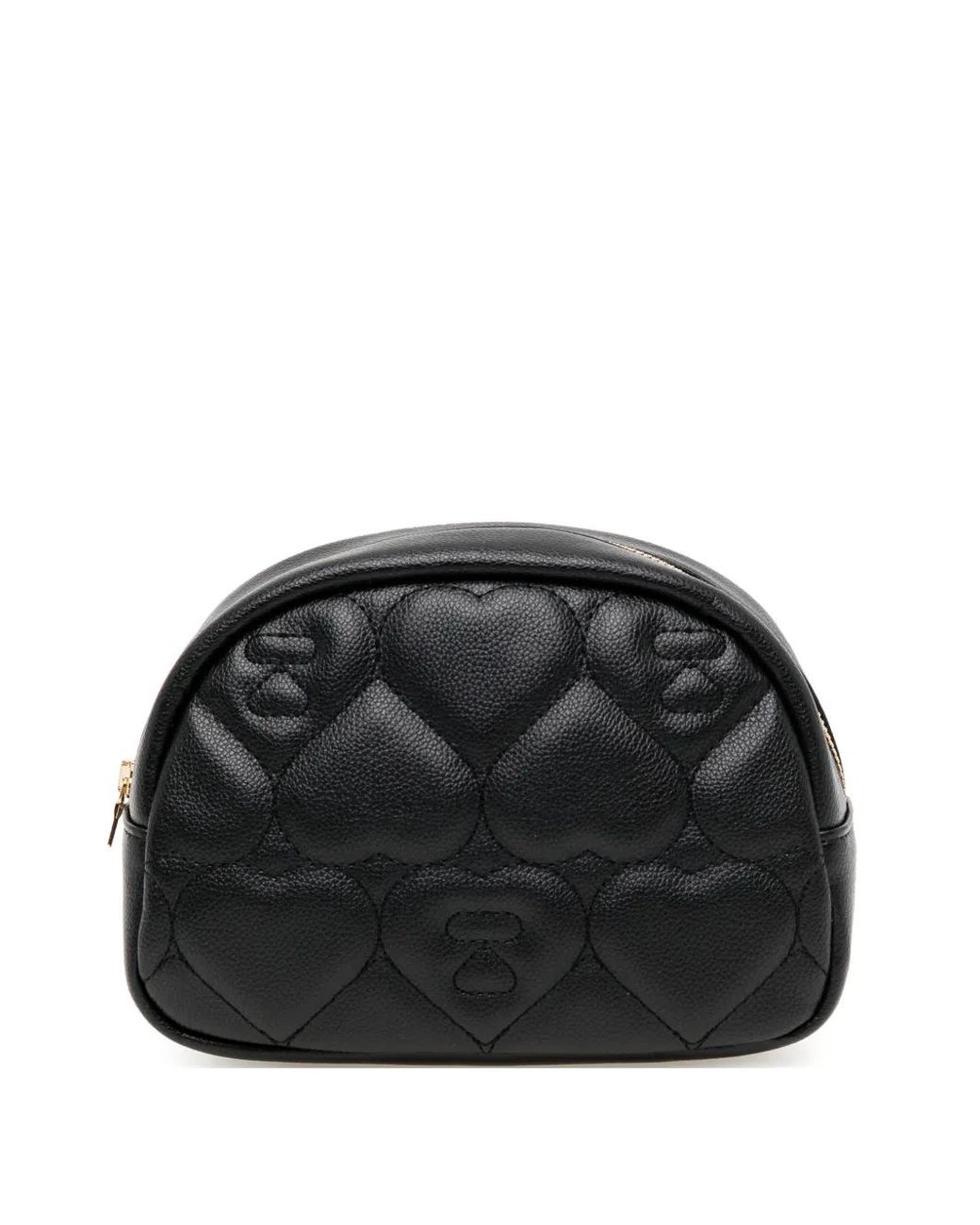 AAPE BY A BATHING AP Black Heart Quilted Pouch Bag