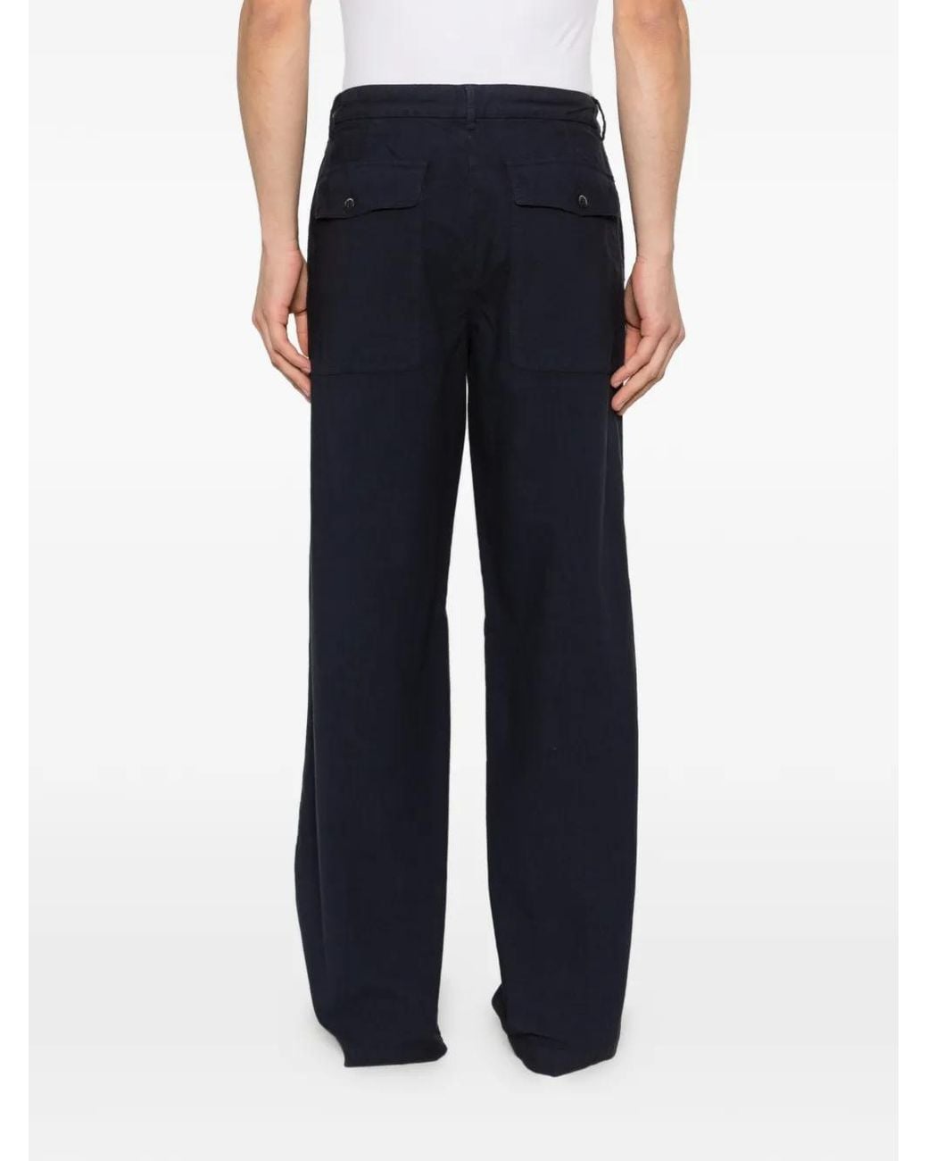 Barena Blue Plain Trousers for men
