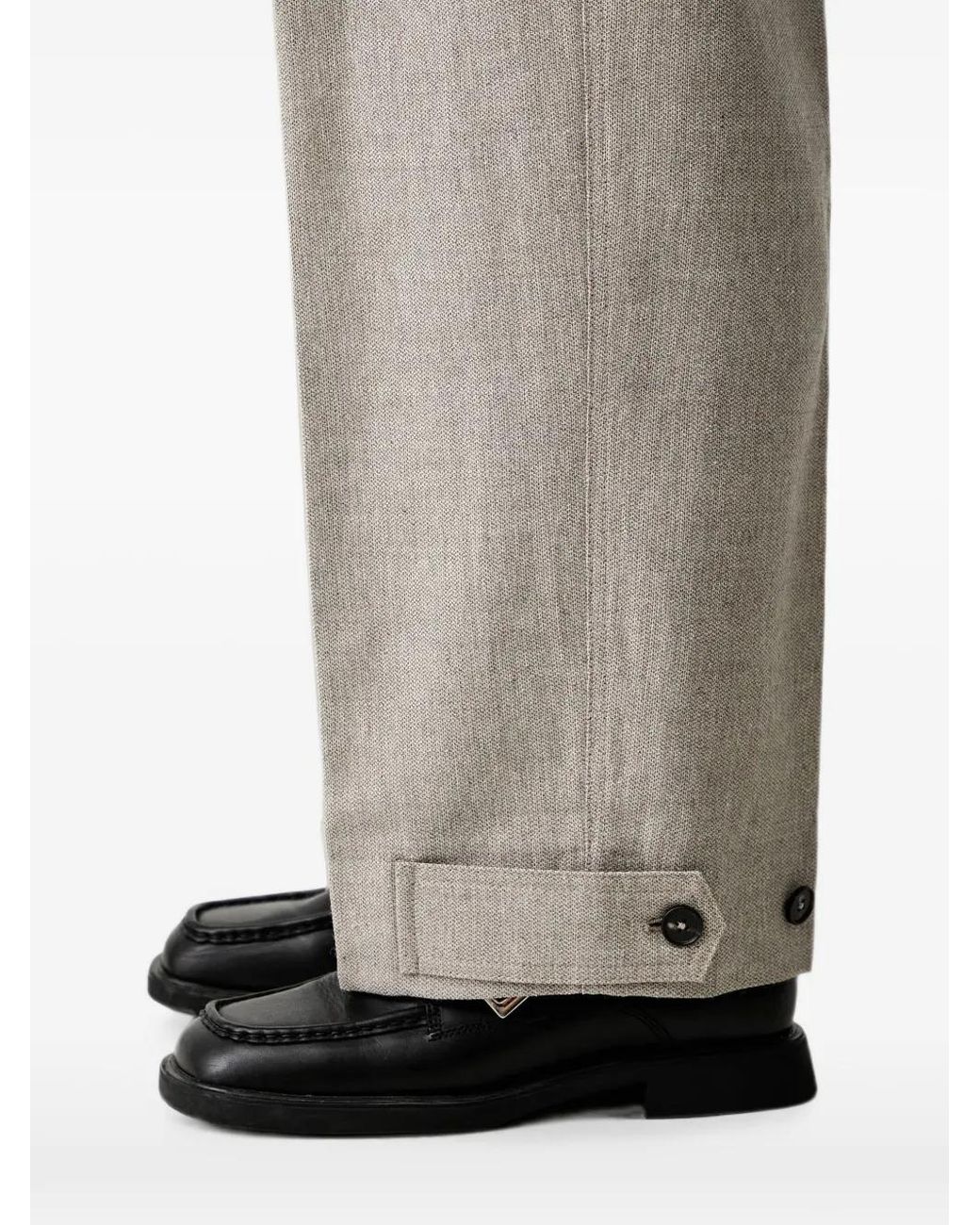 Marc O' Polo Black Pleated Button-Cuff Trousers