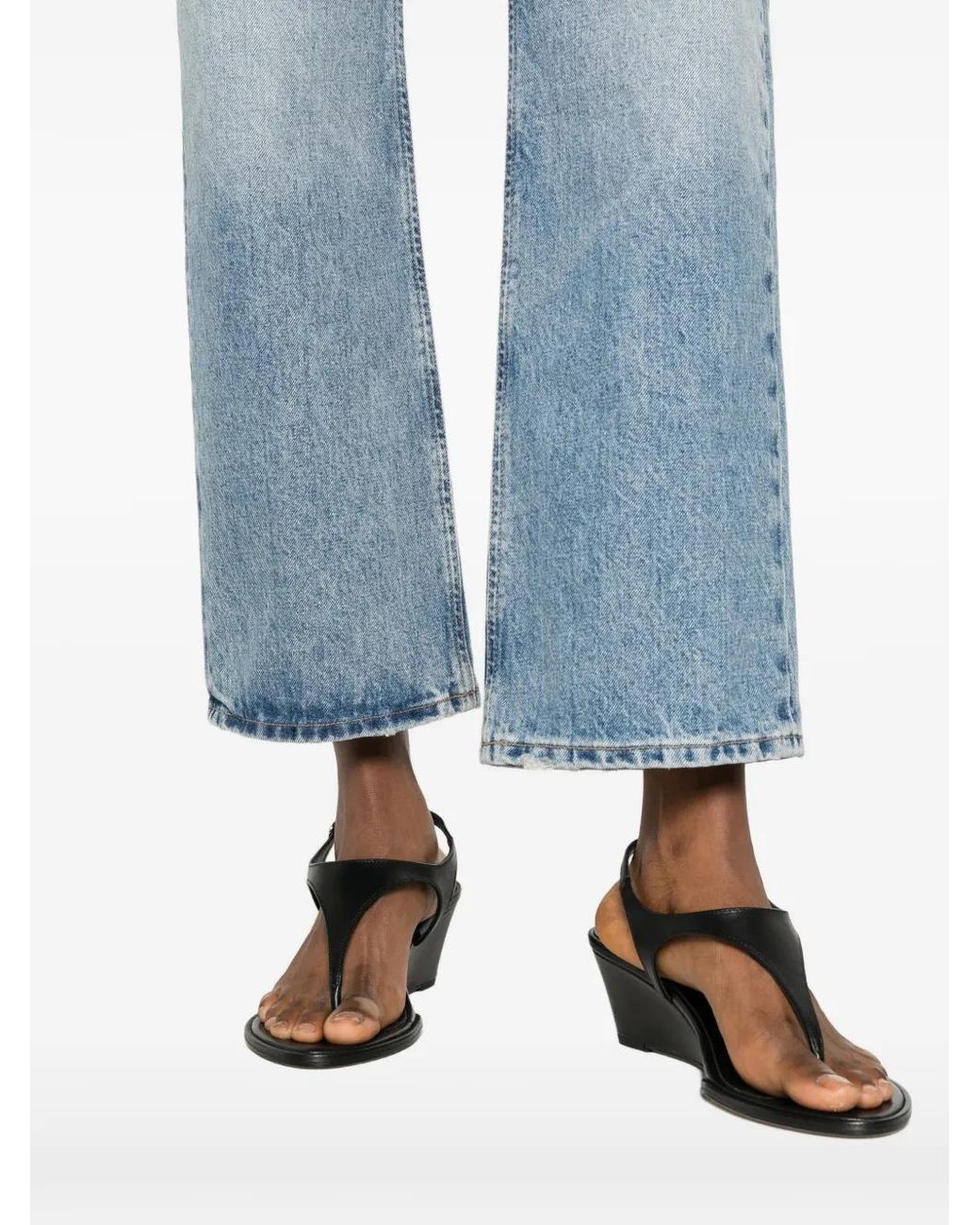 Citizens of Humanity Blue Faye Faded Straight-Leg Jeans