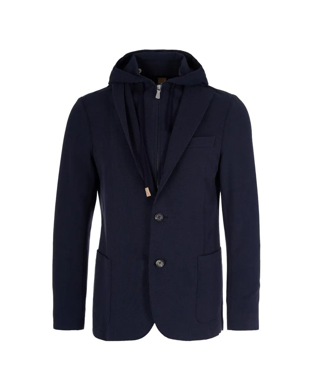 Eleventy Blue Hooded Blazer for men