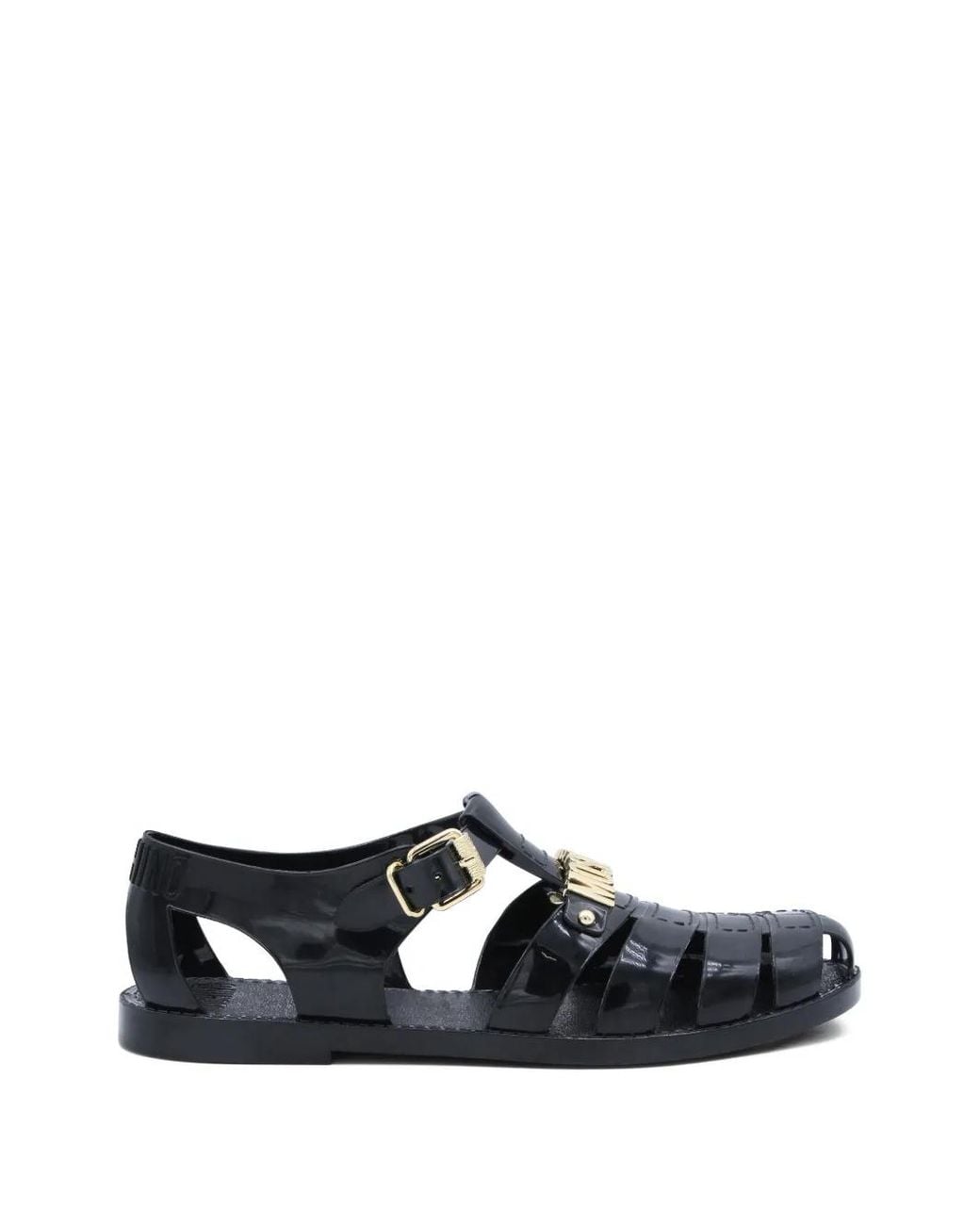 Moschino White Logo Buckle Sandals for men