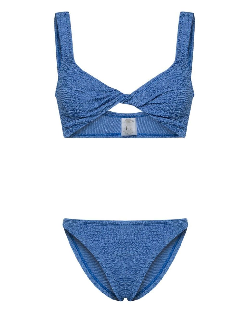 Hunza G Juno Crinkled Bikini Set In Blue Lyst